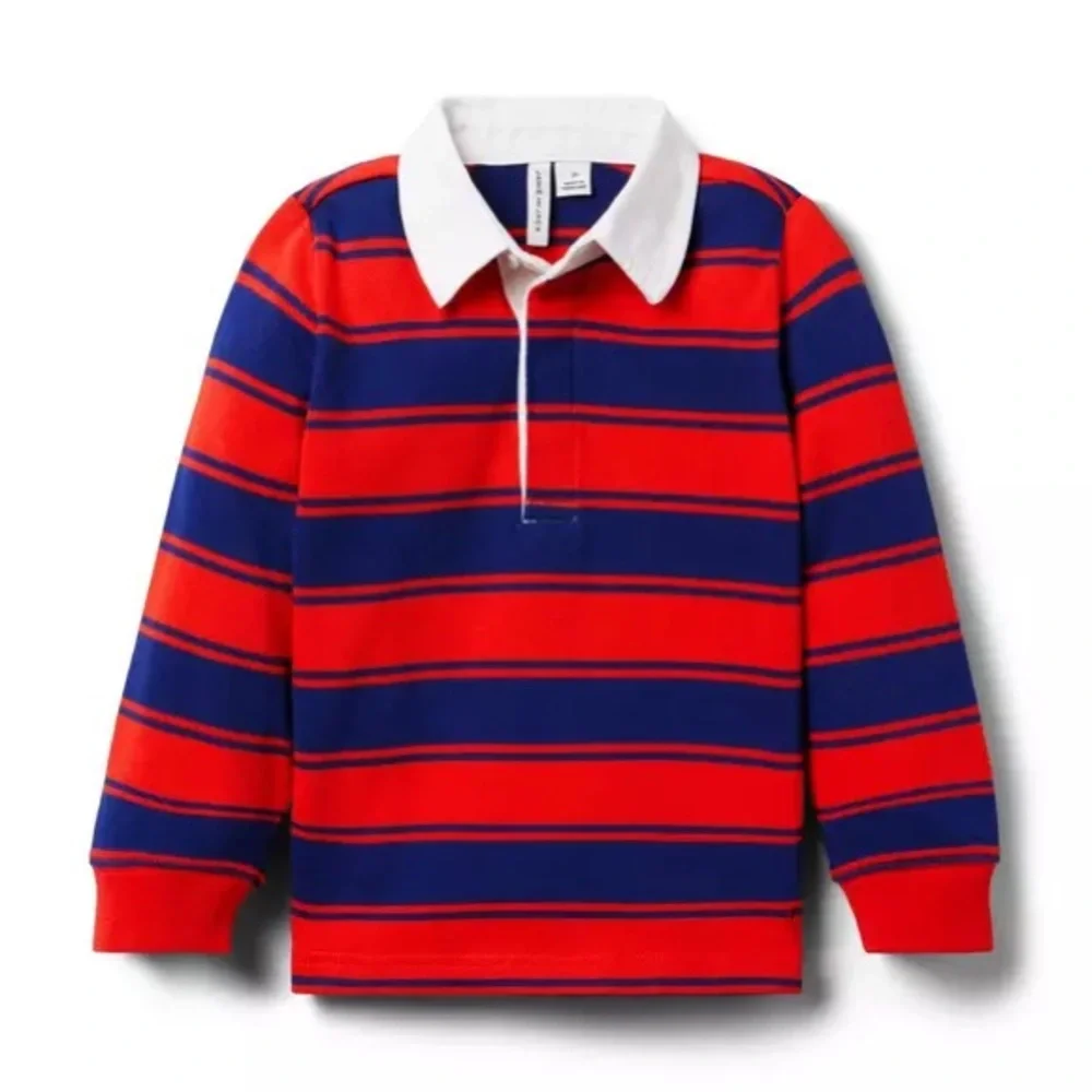 Like New Janie and Jack Boys Striped Rugby Shirt, Size 6, Great Condition!!